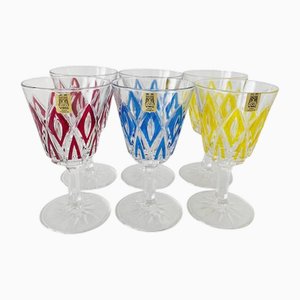 Vintage Champagnergläser Harlekin von VMC France, Reims, 1960er Neu, 6er Set