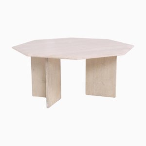 Mid-Century Coffee Table in Travertine, 1980s