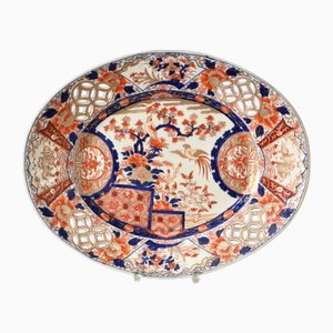 Grand Plat Ajouré en Porcelaine Imari, Japon, 1890s