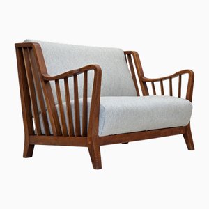 Vintage Scandinavian Two-Seater Sofa in Oak, 1950s