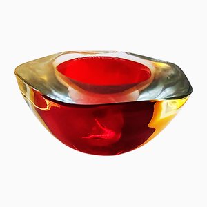 Cenicero Big Geode de cristal de Murano atribuido a Flavio Poli para Seguso, Italia, años 60