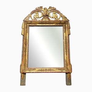 Antique Two-Tone Wood and Stucco Mirror