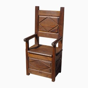 Louis XIII Wooden Chest Armchair