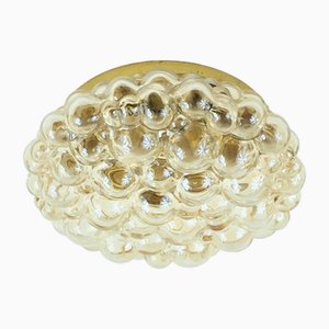 Large Amber Bubble Glass Ceiling Flush Mount attributed to Helena Tynell for Limburg, Germany, 1960s