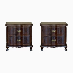 Tables de Chevet avec Deux Tiroirs en Noyer, France, 1890, Set de 2