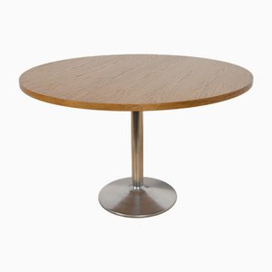 Mid-Century Modern Danish Oak Round Dining Table, 1970s