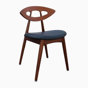 The Eye Chair in Teak and Black Leather by Ejvind A. Johansson, 1960s
