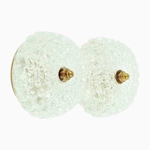 Mid-Century Diamond Glass Wall Lights or Flush Mounts by Helena Tynell for Limburg, Germany, 1960s, Set of 2