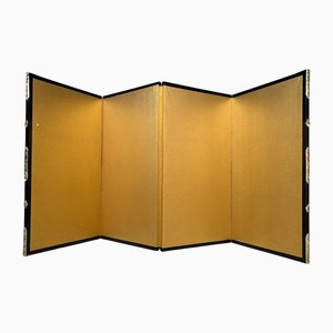 Small Japanese Byōbu Folding Screen in Gold Color, 1960s