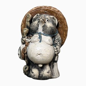 Statua decorativa Tanuki Shigaraki Ware, Giappone, 1960