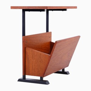 Teak and Black Magazine Rack by Cees Braakman for Pastoe, 1950s