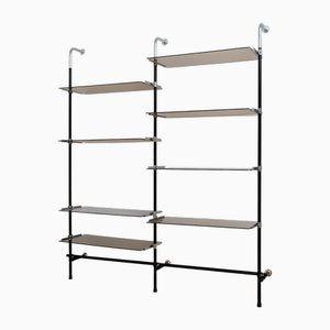 Bauhaus Glass and Steel Bookshelf, 1950s