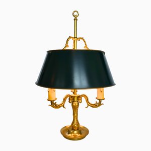 French Louis XVI Style Bronze and Tole Bouillotte Lamp, 1880s