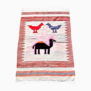 Handmade Berber Kilim Rug in Wool with Camel Pattern, 1950s