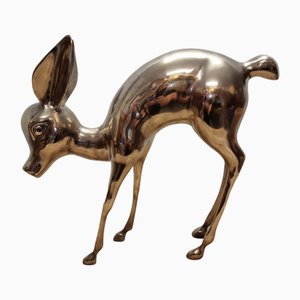Figura de Bambi vintage de latón, años 70