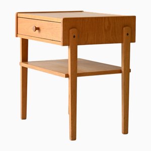 Table de Chevet Vintage Scandinave en Chêne Clair, 1950s