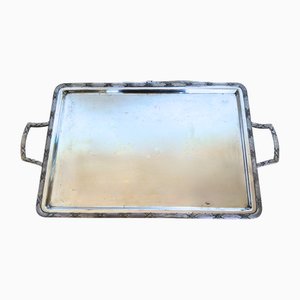 Large Art Deco Silver-Plated Tea Tray by Orfèvrerie H. Beard, 1930s