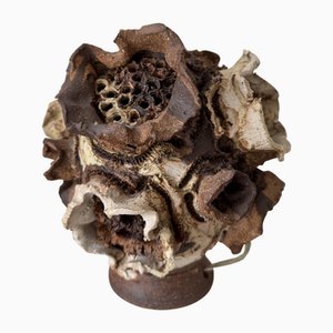 Dänische Brutalistische Vagante Tischlampe aus Steingut von Bodil Marie Nielsen, 1970er