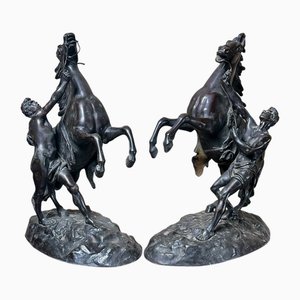 Guillaume Coustou, Marley Horse Tamers, 1800s, Bronze, Set of 2