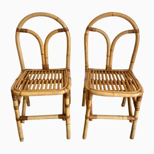 Italian Wicker Chairs, 1970s, Set of 2