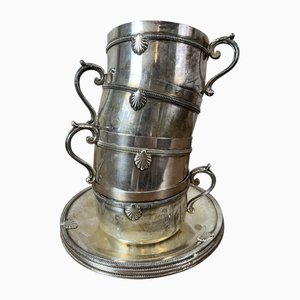 Silver Metal Cups, 1890s, Set of 4