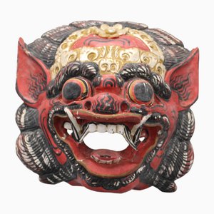 Masque de Danse Balinais en Bois Sculpté
