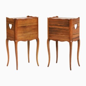 Tables de Chevet Louis XV avec Détails Cœur, France, 1950s, Set de 2
