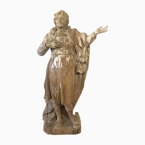 Sculpture Figurative Sculptée, 1800s, Chêne