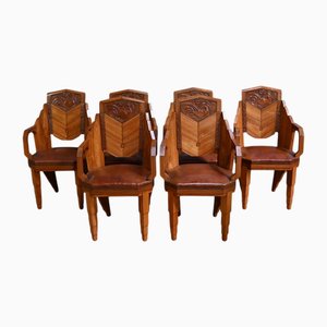 Fauteuils Art Déco Vintage, 1910, Set de 6