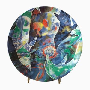 Piatto con tre delfini serie 1001 Reasons to Love the Earth di Ursula Freer
