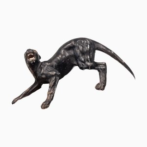 Tierskulptur, 1800er, Marmor mit Glasdetails