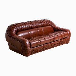Capriccio Sofa in Scrunched Leather from Eurosalotto, 1970s