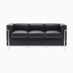 LC2 Three-Seater Leather Sofa by Le Corbusier for Cassina, 1960s