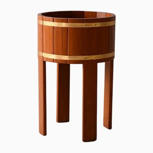 Skandinavischer Vintage Blumenständer aus Teak & Messing, 1950er