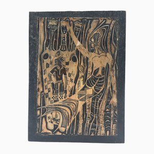 Bruce Onobrakpeya, Mamiwata Voyage I, 1976, Relieve metálico