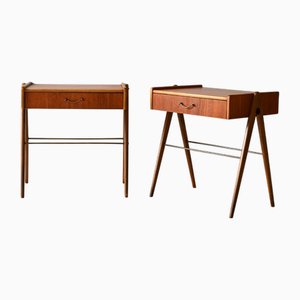 Tables de Chevet Scandinaves en Teck, 1950s, Set de 2
