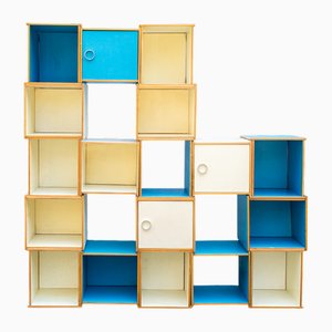 Bibliothèque Modulaire Free Series par Albert Leclerc pour Tecno, 1960s, Set de 18