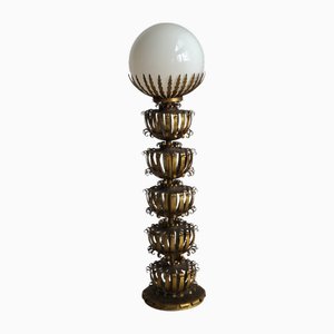 Große kugelförmige Stehlampe, Maison Jansen zugeschrieben, 1960er