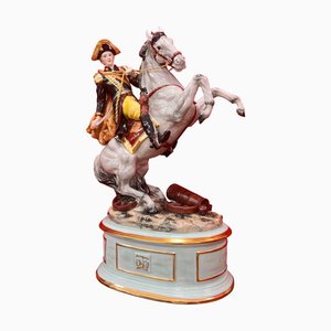 Porcelain Napoleon on Horseback Sculpture from Meissen, 1800s