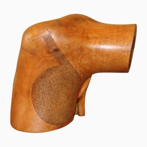 Scultura aborigena Mid-Century moderna in legno intagliato e inciso