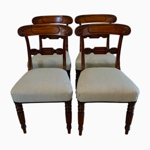 Antique Regency Carved Mahogany Dining Chairs, 1830, Set of 4