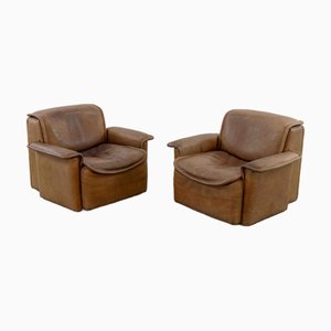 DS-12 Armchairs in Brown Buffalo Leather from de Sede, Set of 2