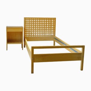 Letto singolo vintage con comodino Ottenby di Ikea, anni '80, set di 2