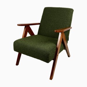 Vintage Olive Green Boucle Model B-310 Armchair, 1970s