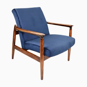 Marineblauer GFM-64 Armlehnstuhl Edmund Homa zugeschrieben, 1970er