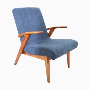 Blue Navy Easy Armchair attributed to Mieczyslaw Puchala, 1970s