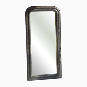 Hoher antiker französischer Louis Philippe gewölbter Vergoldeter & Schwarzer Spiegel, 19. Jh.