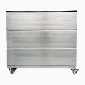 Aluminum Chest of 3 Drawers from Caimi Export, Italy, 1980s