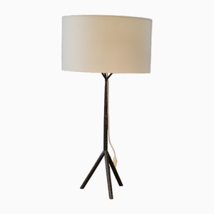 Grande Lampe en Fer Forgé dans le style des Ateliers Marolles, 1950s