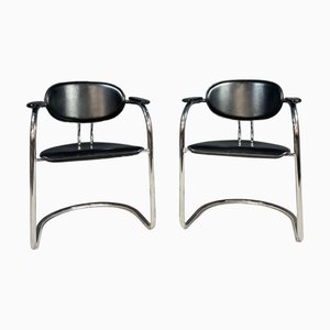 Sedie in stile Bauhaus in metallo cromato di Effezeta, anni '80, set di 2